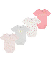 CALVIN KLEIN Baby Girls Short Sleeve Foil Print Bodysuits, Pack of 4 0-3M - £18.39 GBP