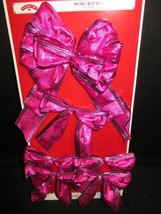 6 Pink Magenta Shimmer Wire Edge Mini Bow Set Christmas Gift Wreath Package - £15.12 GBP