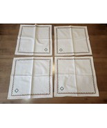 Vintage Set Cross-Stitch Cotton Squared Napkins Clean! Great For Craftin... - $13.00