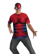 Spider-Man Comic Book Superhero MEN&#39;S 42-46 Size Shirt &amp; Mask Easy Adult... - £21.87 GBP