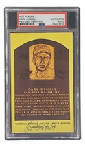 Carl Hubbell Firmado 4x6 New York Giants Recibidor de De Fame Placa Tarjeta PSA - £60.94 GBP