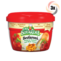 3x Bowls Chef Boyardee Beefaroni Macaroni With Beef In Tomato Sauce 7.5oz - £14.65 GBP