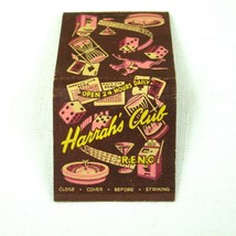 Vintage Printed Stick Matchbook FULL Harrah&#39;s Club Casino Cocktail Reno Nevada - £23.58 GBP