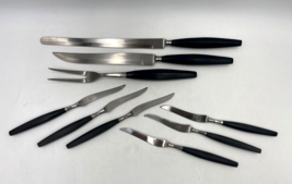 MCM Vintage Viking Forged 9 Pc Steak Knife &amp; Carving Set Made in Japan Modernist - £55.32 GBP