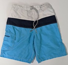 RS Surf Mens Board Shorts  Blue and White Size Med Three Pockets - £11.39 GBP