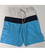 RS Surf Mens Board Shorts  Blue and White Size Med Three Pockets - $272.19 MXN