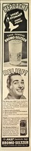 Bromo Seltzer Relief Headache Take Famous Fast Relief 1948 Vintage Print Ad - $162.02 MXN