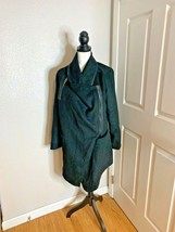 BlankNYC Blank NYC Womens Sz S Wool Diagonal Zip Coat Jack Peacoat Black Mid Thi - £37.99 GBP
