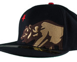 Dissizit! Side Bear Black Snapback Cap Hat California Star Flag - £14.73 GBP