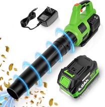 Leaf Blower Cordless With 4.0Ah 20V Rechargeable Battery And Fast, Silkw... - $47.99