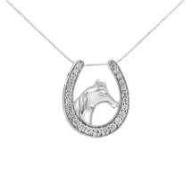 .925 Sterling Silver 1/4 cttw Diamond U Shape Pendant Necklace (I-J, I3-Promo) - £90.46 GBP