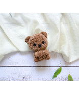 Baby bear hand crochet toy Plush forest animal toy Boy&#39;s stuffed brown b... - $19.00
