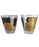 VTG Eyeglass Lens Advertising Cocktail Shot Glasses Gold Benjamin Frankl... - $49.45