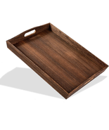 HEITICUP Wooden Serving Tray-One Piece Set of Rectangular Shape Wood Cof... - £23.52 GBP