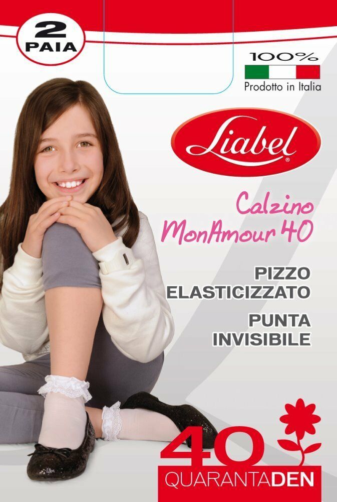 2 Pairs Of 40 Den Lace Socks For Girls In Liabel Filanca 4039 Mon Amour 40 - $3.83