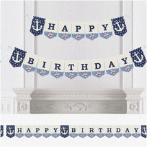 Nautical Ahoy Birthday Bash Set - Anchors Aweigh Party Decorations for a Happy B - £40.51 GBP