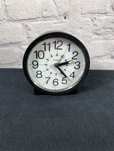Vintage Timex Luminous Clock Alarm Clock White Face Black housing 5601 W... - $20.00