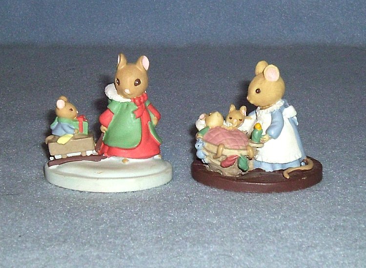 Avon Forest Friends 2 Figurines &quot;All Tucked In&quot; and &quot;Sleigh Ride&quot; - $6.00