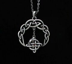 MYSTICA ACCESSORY CELTIC CRESCENT CELESTIAL ALLOY NECKLACE LED FREE METAL - $19.49