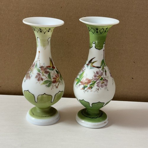 Antique Hand Painted Glass Vases SMALL Mt READ MORE Item image 2