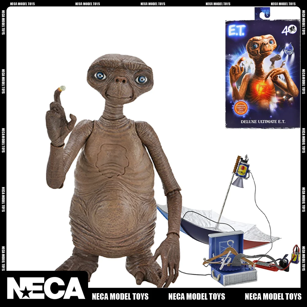 Original NECA 55079 E.T. 40th Anniversary Deluxe Ultimate E.T. with LED Chest 7 - £74.99 GBP+