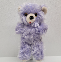 Vintage S.T.I. Purple Teddy Bear Plush Stuffed Animal Yellow Eyes 12&quot; - £35.76 GBP