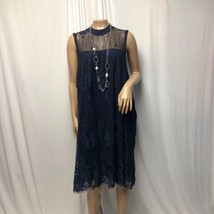 Maurices Lace Dress Womens 3 Navy Blue Sleeveless Lined Shift - £13.77 GBP