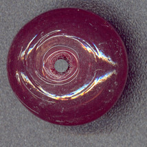 Very Large Heavy Deep Ruby Colored Round Incised Handmade (Lampwork) Bead - £0.79 GBP
