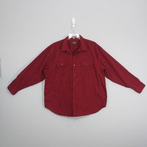 C. E. Schmidt Workwear Men&#39;s Button Front Shirt Long Sleeve Dark Red 2X Work - £12.21 GBP