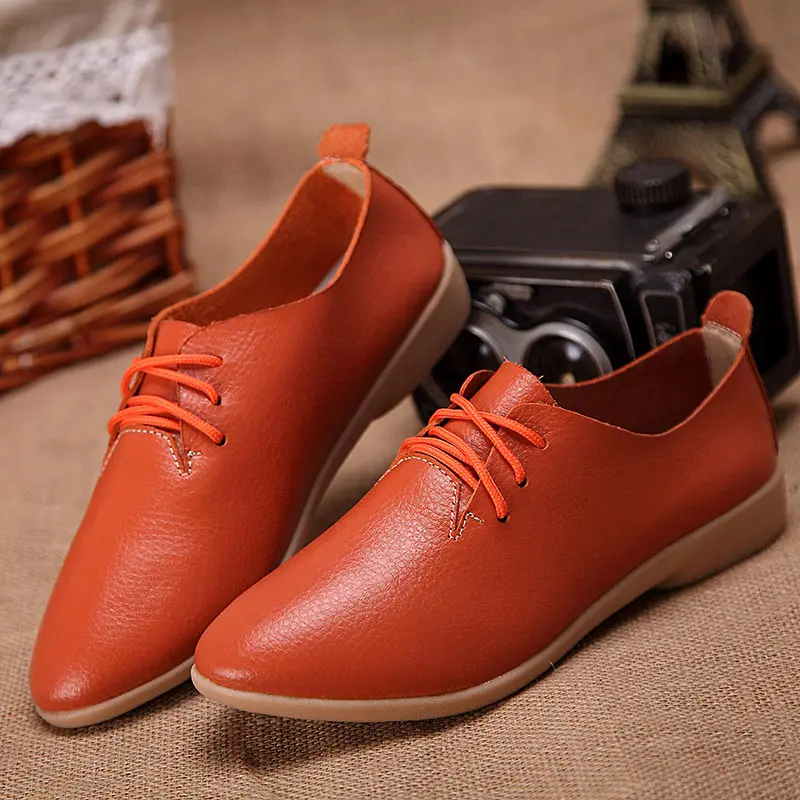 Women flats 2024 single sneakers women shoes flats leather mom solid color casua - £123.35 GBP