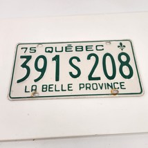 Quebec License Plate 1975 391S208 La Belle Province White Green Expired ... - $19.34
