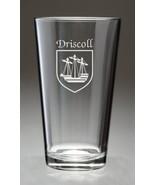 Driscoll Irish Coat of Arms Pint Glasses - Set of 4 (Sand Etched) - $93.00 CAD