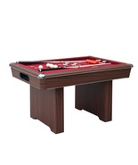 Bumper Pool Table with Walnut Finish and Red Felt - Includes Reversible ... - £893.87 GBP