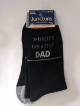 World&#39;s Greatest DAD Size 6-12 Men&#39;s Black Ankle Socks Novelty One Pair - £10.44 GBP