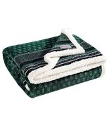 Eddie Bauer Nordic Fair Isle Sherpa Throw - Green/Navy Fleece Blanket Re... - €32,35 EUR