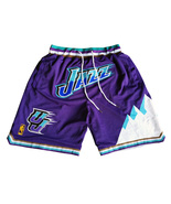 Utah Jazz Basketball Game Shorts Men&#39;s NWT Stitched Pants with Pockets - £39.42 GBP