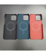Magnetic carbon fiber Case Ultra Thin blue red Aramid fiber cover for iP... - £50.08 GBP