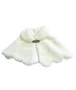 Off White Faux Fur Girls Size 0 Collar Shawl Short Cape Cinderella Metal... - $24.87