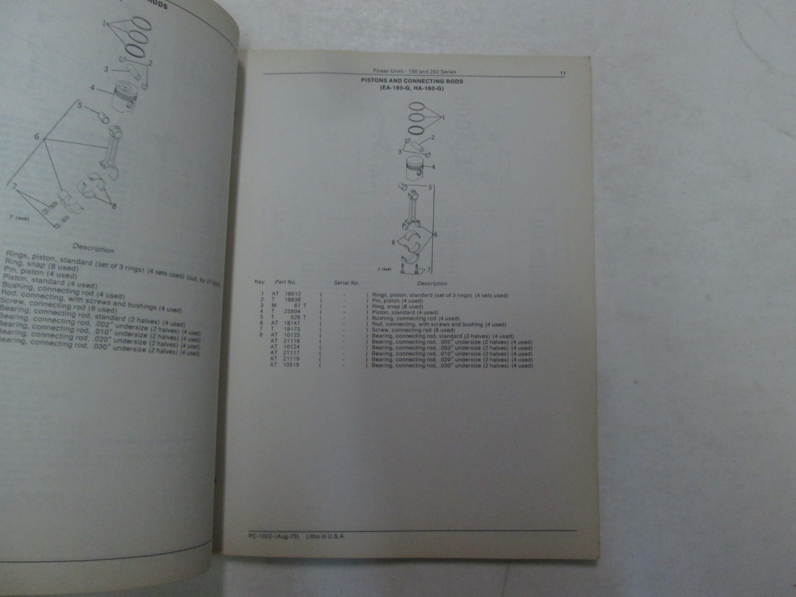 John Deere PC-1022 180 & 202 Serie Power Einheiten Teile Katalog Manuell Schreib Item image 9