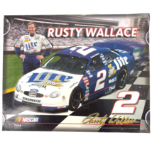 Rusty Wallace Vintage NASCAR Racing Poster 15&quot; x 19&quot; Miller Lite Beer Promo 90s - £27.74 GBP