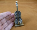 M13-E bronze CELLO miniature trinket box with white crystals music theme... - $22.43