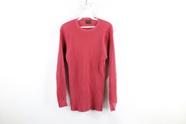 Vintage 70s Streetwear Womens XL Faded Blank Thermal Waffle Knit T-Shirt Red USA - £35.26 GBP