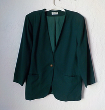VTG Alfred Dunner Green Classic Blazer Size 18 100% Wool Gold Button Mad... - £15.48 GBP