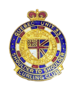 Curlers Quebec Curling Club Unit 33 sport Medal Pin Rare Military 1940&#39;s - £8.53 GBP