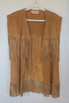 Vintage Trego’s Westwear Fringe Leather Vest Size Large Southwestern Okl... - $33.20