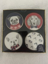 Tri-Coastal Designs Dog Ceramic Coasters Dachshund, Pug, French Bulldog Set of 4 - £14.98 GBP