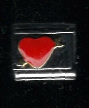 Red Heart With Bow And Arrow Wholesale Italian Charm 9MM K2020 - £10.67 GBP