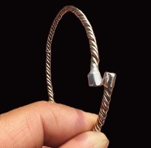 1 Pc Pure Copper Brass Silver Healing Bangle, Cuff, Bracelet, Jewelry, S... - $50.99