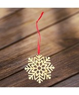 Wooden Christmas Ornament Snowflake - Holiday Home Decor 4&quot; With Gift Box - $5.45