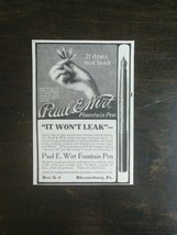 Vintage 1907 Paul E Wirt Fountain Pen Original Ad - $6.64
